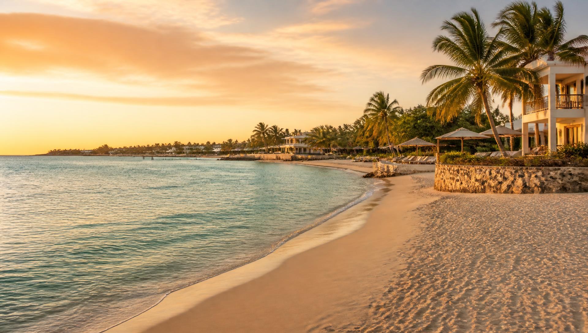 Plage de la Petite Côte au Sénégal au coucher du soleil
